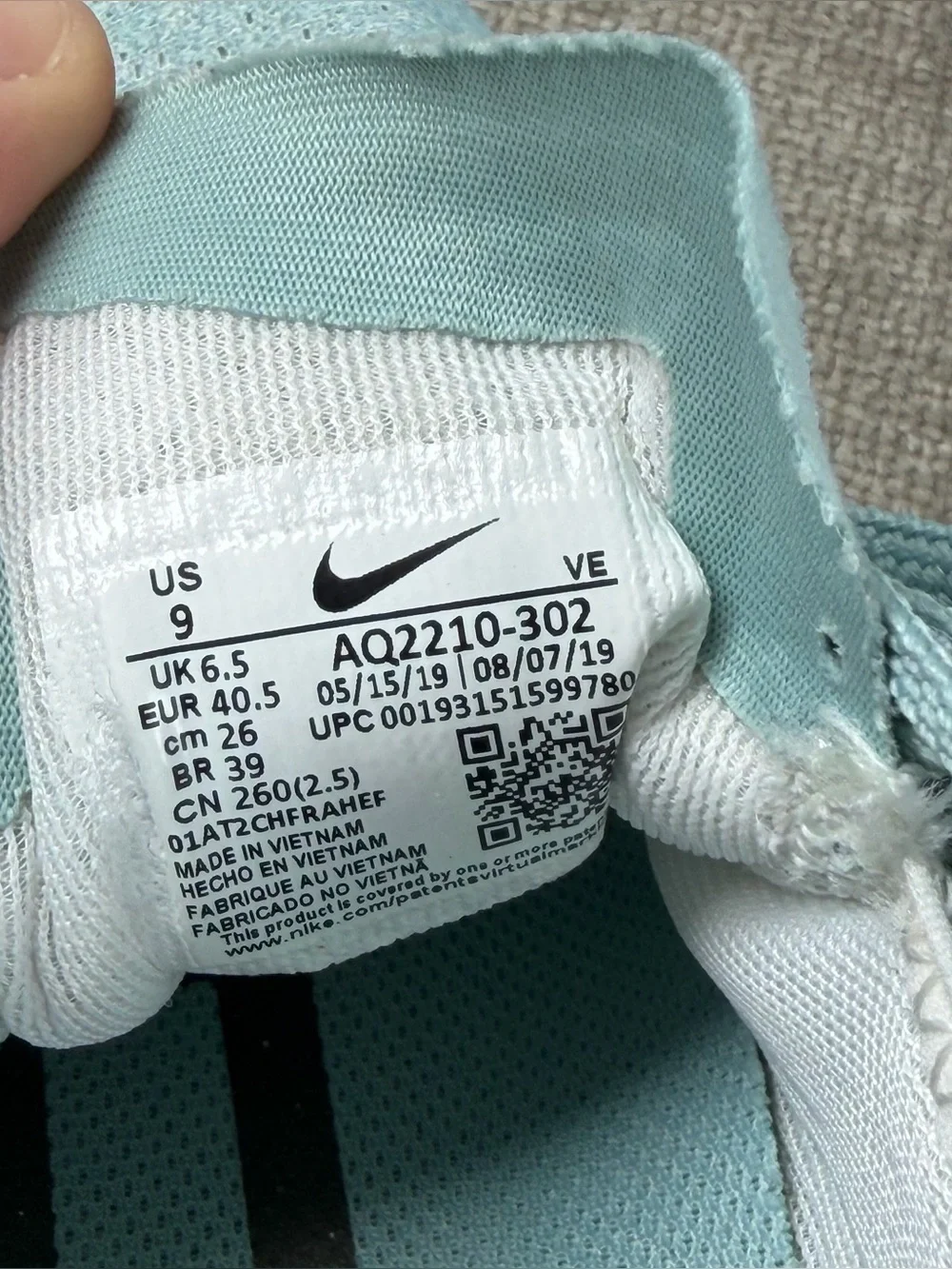 Nike Air Zoom Pegasus 36 Running Sneakers Ocean Cube Women AQ2210 Lace Up Size 9